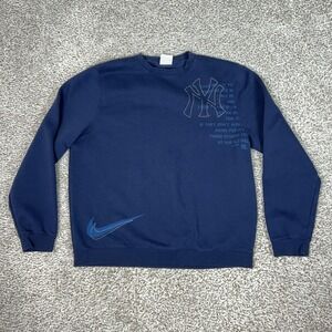 New York Yankees Sweatshirt Men XL Blue MLB Baseball Nike Bronx Crewneck Sweater